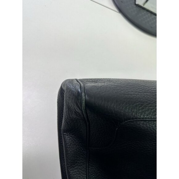 TORY BURCH Carter Black Pebbled Leather Large Tote w/ gold chain - Picture 4 of 12